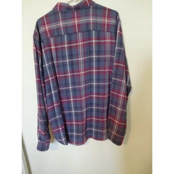 Columbia Flannel Shirt Men Plaid Blue Long Sleeve Button Up Size L - Picture 4 of 6